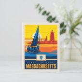 Save the date | Massachusetts Uitnodiging Briefkaart (Staand voorkant)