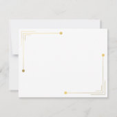 Save The Date Matte Zwart en Goud 1920s Bruiloft (Achterkant)