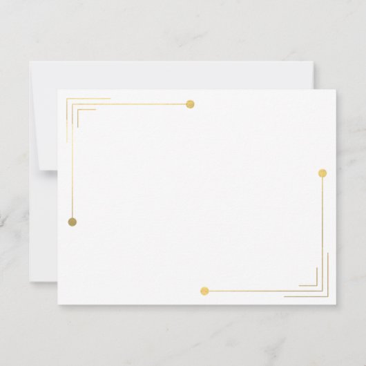 Save The Date Matte Zwart en Goud 1920s Bruiloft (Achterkant)