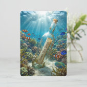 Save The Date Message In a Bottle Aankondiging (Staand voorkant)