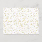 Save the Date met goud stof confetti script Aankondigingskaart (Achterkant)