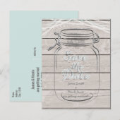 Save The Date Metselwerk Pot & Slingerlichtjes Tro Aankondigingskaart (Voorkant / Achterkant)