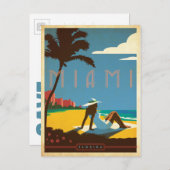 Save the date | Miami, FL Aankondigingskaart (Voorkant / Achterkant)