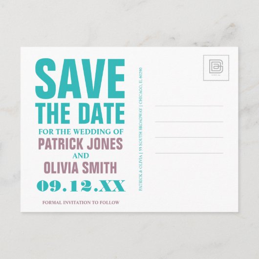 Save the date | Miami, FL - Paar Aankondigingskaart (Achterkant)