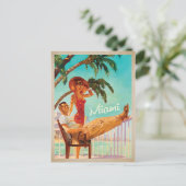 Save the date | Miami, FL - Paar Aankondigingskaart (Staand voorkant)