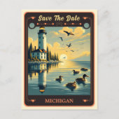 Save the date | Michigan Invitation Briefkaart (Voorkant)