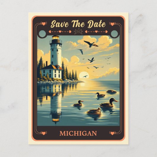 Save the date | Michigan Invitation Briefkaart (Voorkant)