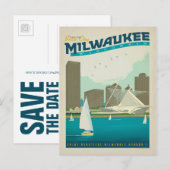 Save the date | Milwaukee, WI Aankondigingskaart (Voorkant / Achterkant)