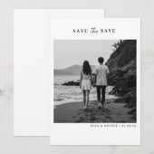 Save the date - minimalist elegant with photo (Voorkant / Achterkant)