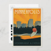Save the date | Minneapolis, MN Aankondigingskaart (Voorkant / Achterkant)