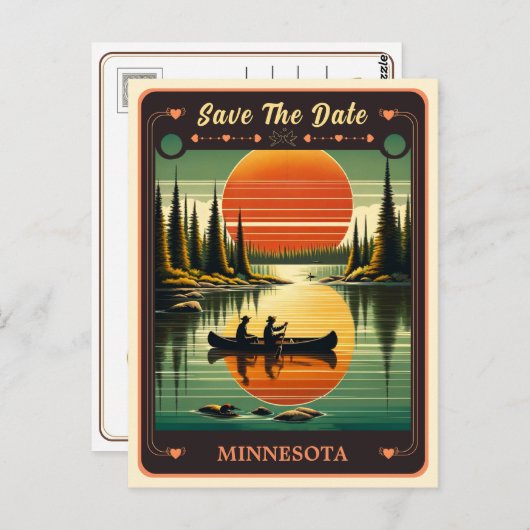 Save the date | Minnesota Invitation Briefkaart (Voorkant / Achterkant)