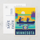 Save the date | Minnesota Uitnodiging Briefkaart (Voorkant / Achterkant)