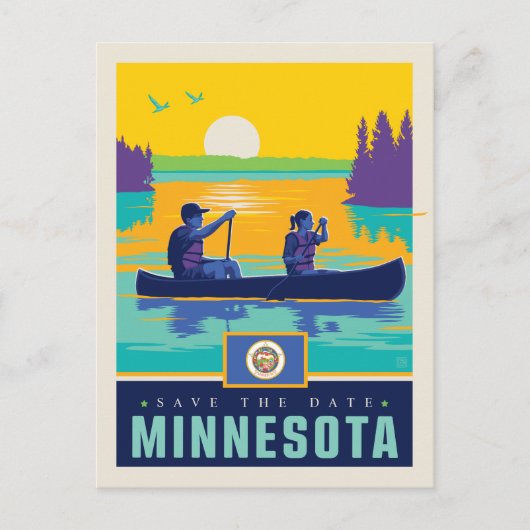 Save the date | Minnesota Uitnodiging Briefkaart (Voorkant)
