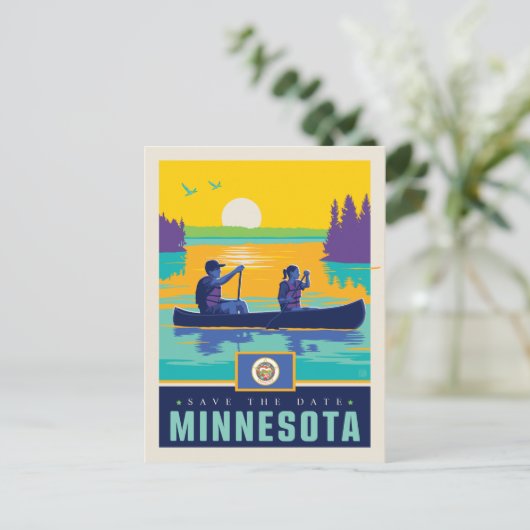 Save the date | Minnesota Uitnodiging Briefkaart (Staand voorkant)