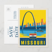 Save the date | Missouri Uitnodiging Briefkaart (Voorkant / Achterkant)