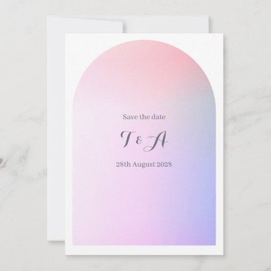 Save the Date Modern Boho Arch Roze Lila (Achterkant)