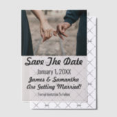 Save The Date Modern Foto en Tekst Vellum Uitnodigingen (Offset (Uitnodiging))