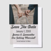 Save The Date Modern Foto en Tekst Vellum Uitnodigingen (Offset)