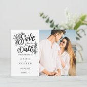 Save the Date Modern Hand Script Foto Stippen (Staand voorkant)