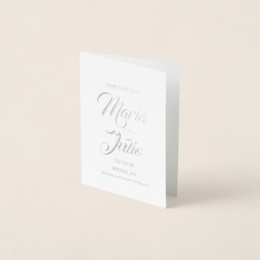 Save the Date Modern Script Calligrafie Goud Folie Kaarten (Voorkant)