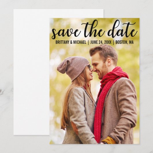 Save the date | Moderne bekendmaking Verloving (Voorkant / Achterkant)