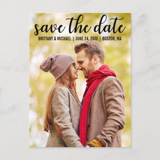 Save the date | Moderne bekendmaking Verloving Briefkaart (Voorkant)