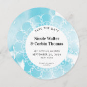 SAVE THE DATE moderne boho mandala aqua waterverf Kaart (Voorkant / Achterkant)