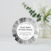 SAVE THE DATE moderne boho mandala grijze waterver Kaart (Staand voorkant)