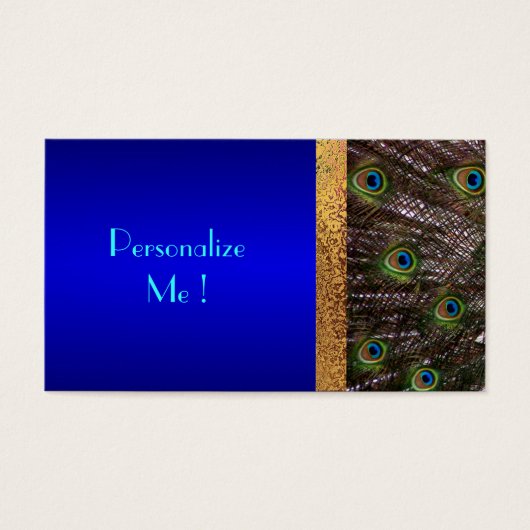 Save-the-Date moderne elegante chique pauwenbruid Visitekaartje (Voorkant)