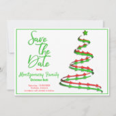 Save the date | Moderne kerstboom Aankondiging (Voorkant)