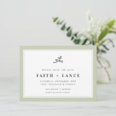 SAVE THE DATE moderne lente eenvoudige rand salie Kaart (Staand voorkant)