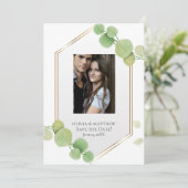 Save the date | Moderne lente eucalyptus Kaart (Staand voorkant)