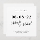 SAVE THE DATE moderne minimale datum eenvoudig sti Kaart (Voorkant / Achterkant)