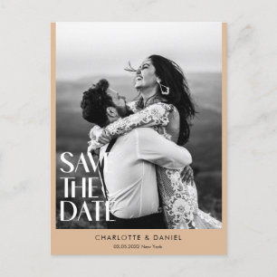 Save the date! Moderne minimalistische 1 foto Briefkaart