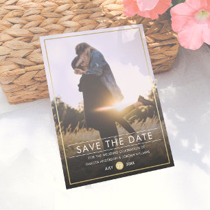 Save The Date   Moderne typografie & gouden foto