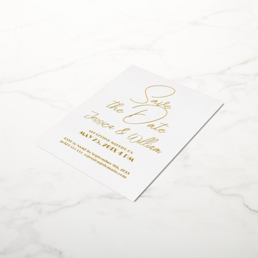 Save the Date moderne typografie ontwerp Folie Uitnodiging Briefkaart (Gedraaid)