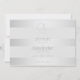 Save the date | Monogram lumierige zilverstrips