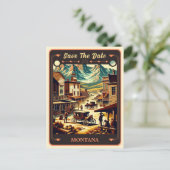 Save the date | Montana Invitation Briefkaart (Staand voorkant)