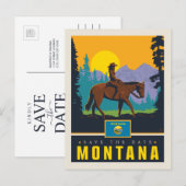 Save the date | Montana Uitnodiging Briefkaart (Voorkant / Achterkant)