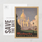 Save the date | Montmartre - Parijs, Frankrijk Aankondigingskaart (Voorkant / Achterkant)