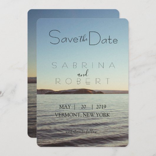 Save the date - Mooi uitzicht aan het meer (Voorkant / Achterkant)
