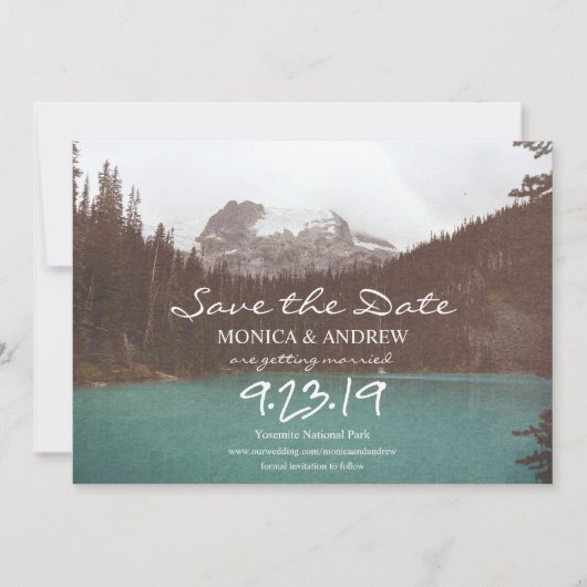 Save the Date Mountain Lake Uitnodiging (Voorkant)