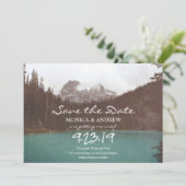 Save the Date Mountain Lake Uitnodiging (Staand voorkant)