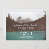 Save the Date Mountain Lake Uitnodiging (Voorkant / Achterkant)