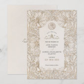 Save the Date Muted White Muslim Islamic Morris Kaart (Voorkant / Achterkant)