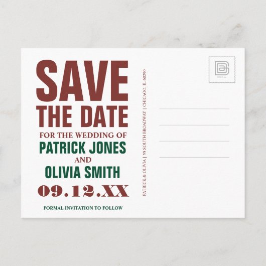 Save the date | Nashville, TN - Mandolin Gitaar Aankondigingskaart (Achterkant)