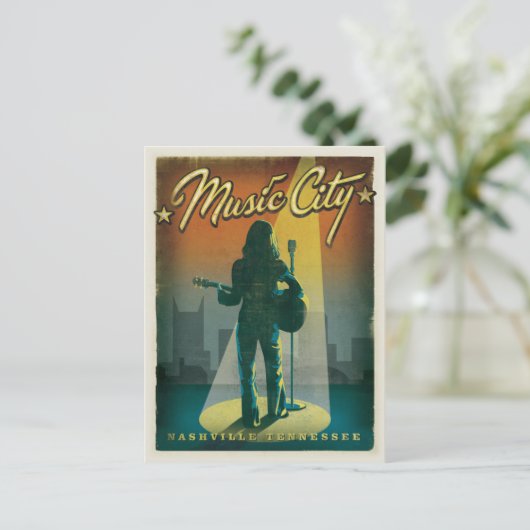 Save the date | Nashville, TN - Meisje Aankondigingskaart (Staand voorkant)