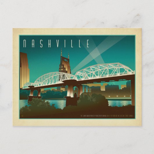 Save the date | Nashville, TN - Shelby St. Bridge, Aankondigingskaart (Voorkant)