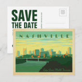 Save the date | Nashville, TN - Skyline Aankondigingskaart (Voorkant / Achterkant)