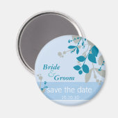 SAVE THE DATE :: natuur - bord blauw zilver blauwg Magneet (Voorkant / Achterkant)